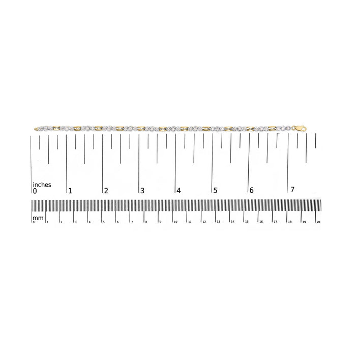 1 Ct. T.W. Diamond 3 Stone Link Bracelet in 10K Yellow Gold, photo 5