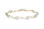 Pulsera de eslabones en S con corazón de pavé y diamantes de 1/3 ct. p.t. en oro de dos tonos de 10K, foto 1