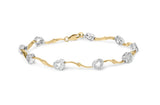 Pulsera de eslabones en S con corazón de pavé y diamantes de 1/3 ct. p.t. en oro de dos tonos de 10K