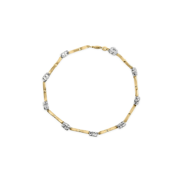 Pulsera de eslabones en S con corazón de pavé y diamantes de 1/3 ct. p.t. en oro de dos tonos de 10K, foto 4