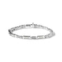 Pulsera tenis de estaciones y eslabones alternos de engaste invisible con diamantes de 1 ct. p.t. en oro blanco de 14K, foto 1