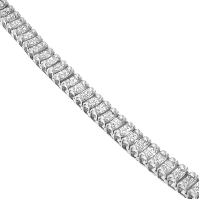 3 Ct. T.W. Princess-Cut Diamond Quad Invisible-Set Tennis Bracelet in 14K Gold, photo 11