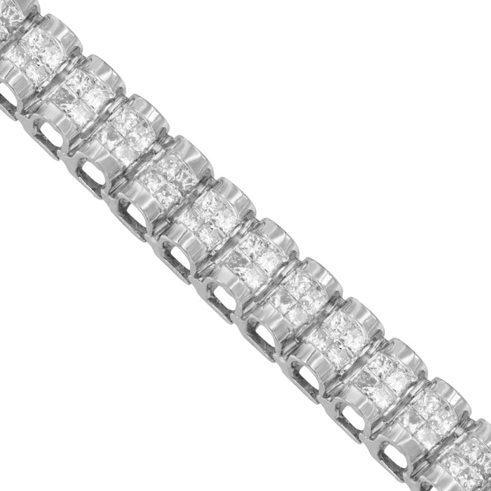 3 Ct. T.W. Princess-Cut Diamond Quad Invisible-Set Tennis Bracelet in 14K Gold, photo 12