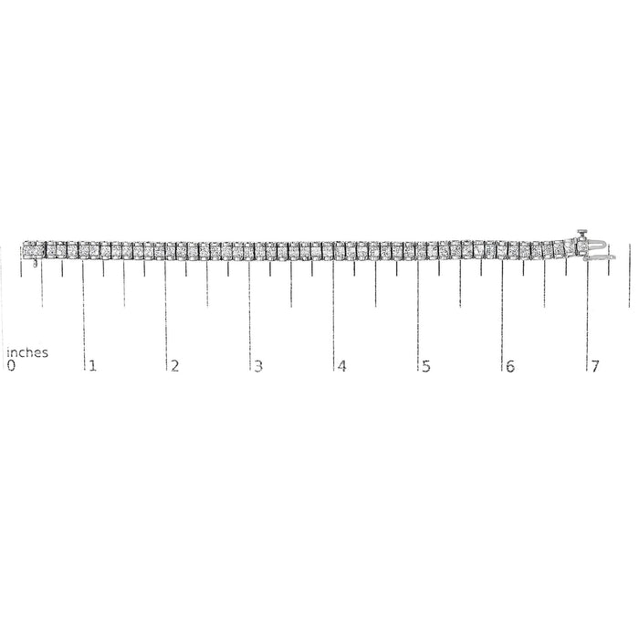 3 Ct. T.W. Princess-Cut Diamond Quad Invisible-Set Tennis Bracelet in 14K Gold, photo 13