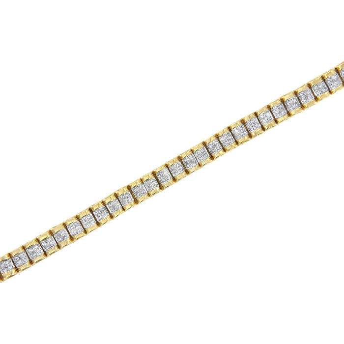 3 Ct. T.W. Princess-Cut Diamond Quad Invisible-Set Tennis Bracelet in 14K Gold, photo 10