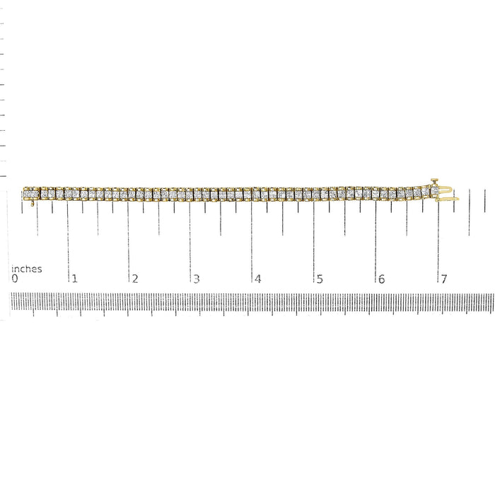 3 Ct. T.W. Princess-Cut Diamond Quad Invisible-Set Tennis Bracelet in 14K Gold, photo 14