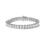Pulsera tenis de eslabones rectangulares de engaste invisible con diamantes blancos de 5 ct. p.t. en oro de 14K, foto 1