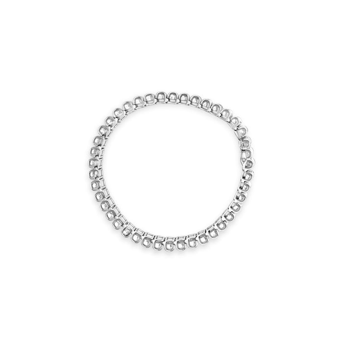 Pulsera tenis de eslabones rectangulares de engaste invisible con diamantes blancos de 5 ct. p.t. en oro de 14K, foto 7
