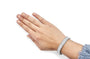 Pulsera tenis de eslabones rectangulares de engaste invisible con diamantes blancos de 5 ct. p.t. en oro de 14K, foto 5