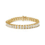 Pulsera tenis de eslabones rectangulares de engaste invisible con diamantes blancos de 5 ct. p.t. en oro de 14K, foto 2
