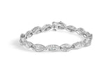 2 Ct. T.W. Diamond Swirl and Pear Shape Link Bracelet in 14K White Gold
