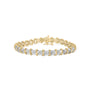 Pulsera de eslabones de racimo en X con diamantes redondos de 2 ct. p.t. en plata de ley bañada en oro amarillo de 10K, foto 1