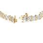 Pulsera de eslabones de racimo en X con diamantes redondos de 2 ct. p.t. en plata de ley bañada en oro amarillo de 10K, foto 2