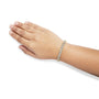 Pulsera de eslabones de racimo en X con diamantes redondos de 2 ct. p.t. en plata de ley bañada en oro amarillo de 10K, foto 3