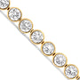 Pulsera tenis de bisel con diamantes redondos de 8 ct. p.t. en oro amarillo de 10K, foto 5
