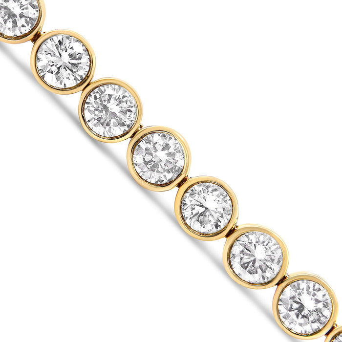 Pulsera tenis de bisel con diamantes redondos de 8 ct. p.t. en oro amarillo de 10K, foto 5
