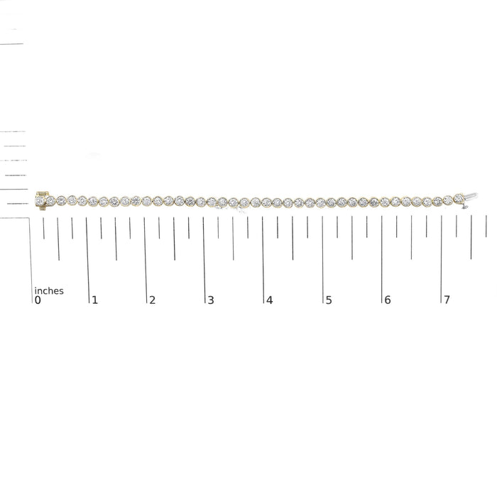 Pulsera tenis de bisel con diamantes redondos de 8 ct. p.t. en oro amarillo de 10K, foto 7