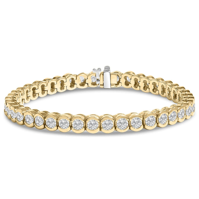 8 Ct. T.W. Half Bezel-Set Diamond Tennis Bracelet in 14K Yellow Gold, photo 1
