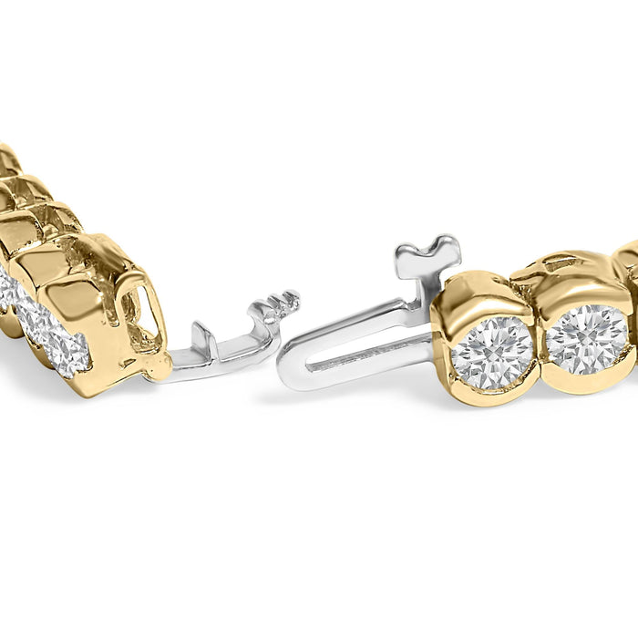 8 Ct. T.W. Half Bezel-Set Diamond Tennis Bracelet in 14K Yellow Gold, photo 2