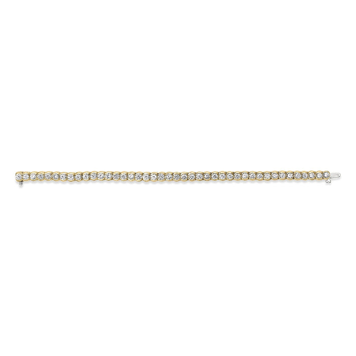 8 Ct. T.W. Half Bezel-Set Diamond Tennis Bracelet in 14K Yellow Gold, photo 4