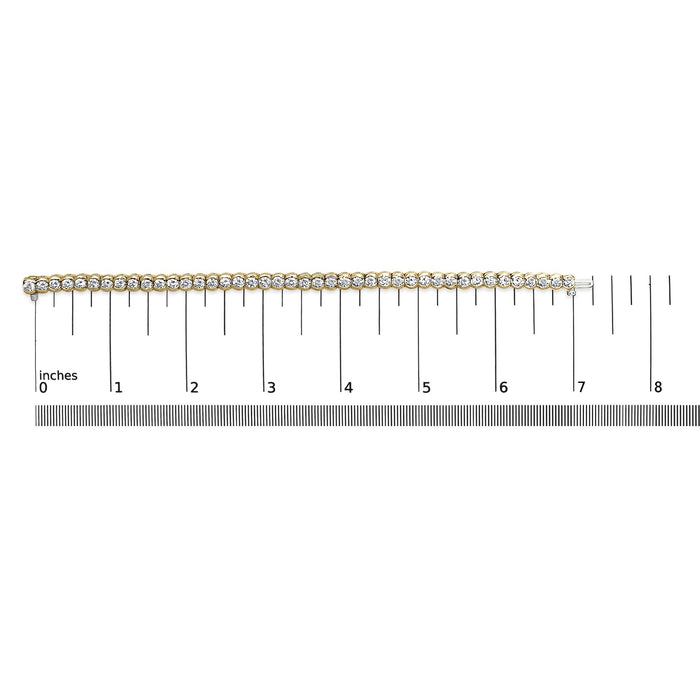 8 Ct. T.W. Half Bezel-Set Diamond Tennis Bracelet in 14K Yellow Gold, photo 5