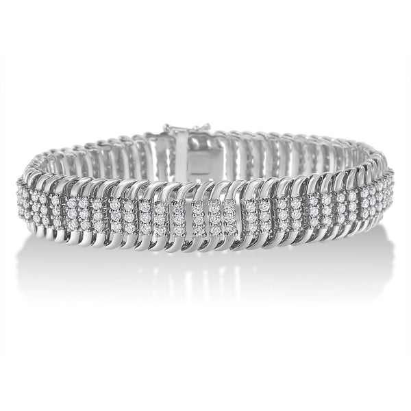 5 Ct. T.W. Round Brilliant-Cut Diamond S Wave Serpentine Tennis Bracelet in 14K White Gold, photo 1
