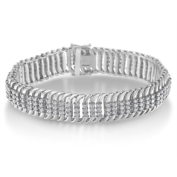 5 Ct. T.W. Round Brilliant-Cut Diamond S Wave Serpentine Tennis Bracelet in 14K White Gold, photo 2