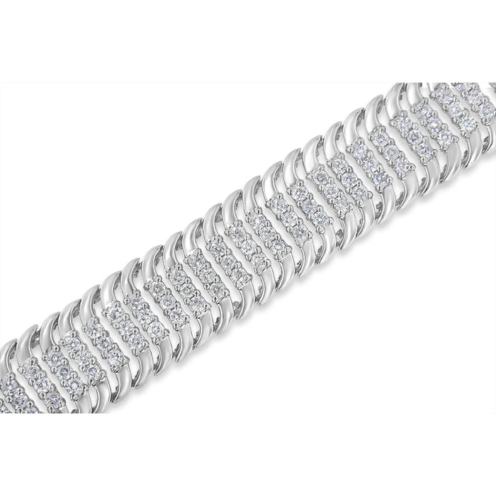 5 Ct. T.W. Round Brilliant-Cut Diamond S Wave Serpentine Tennis Bracelet in 14K White Gold, photo 4