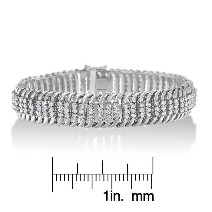 5 Ct. T.W. Round Brilliant-Cut Diamond S Wave Serpentine Tennis Bracelet in 14K White Gold, photo 6