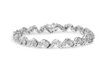 2 Ct. T.W. Diamond Cluster and Spiral Link Bracelet in 14K White Gold