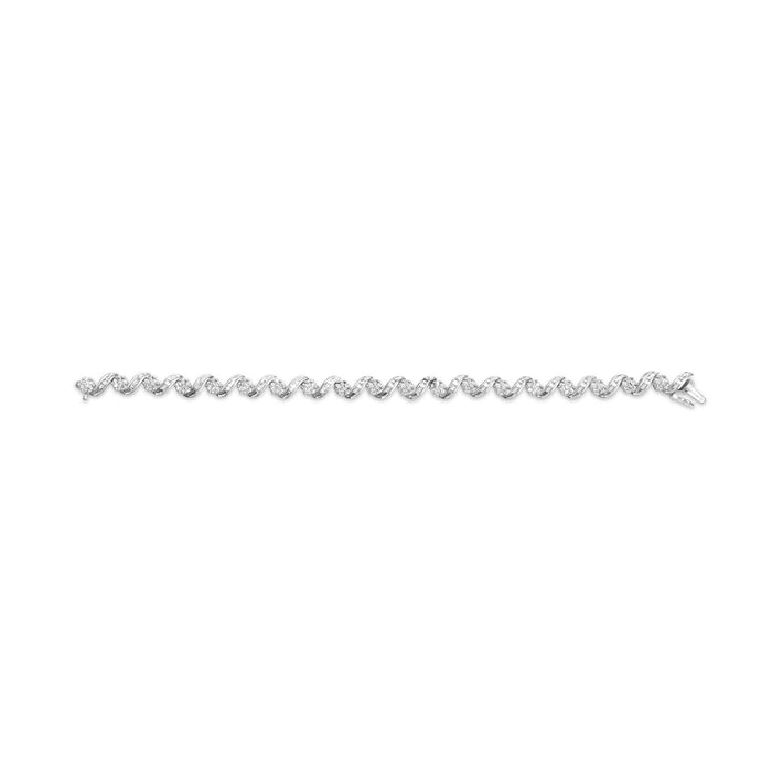 2 Ct. T.W. Diamond Cluster and Spiral Link Bracelet in 14K White Gold, photo 5
