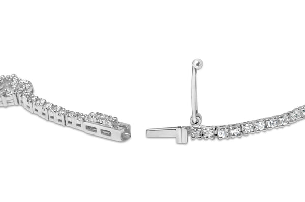 Pulsera de estaciones de corazones con diamantes de 1 1/2 ct. p.t. en oro blanco de 14K, foto 2