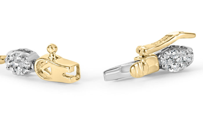 1 Ct. T.W. Diamond Oval-Shaped Cluster Link Bracelet in 10K White and Yellow Gold, photo 2