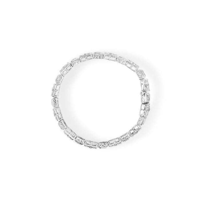2 Ct. T.W. Round and Baguette-Cut Diamond Bracelet in 10K White Gold, photo 4