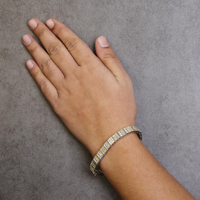 5.50 Ct. T.W. Round and Baguette-Cut Diamond Bracelet in 14K Yellow Gold, photo 3
