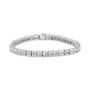 Pulsera tenis alterna de engaste invisible con diamantes princesa y baguette de 4 3/8 ct. p.t. en oro blanco de 14K, foto 1
