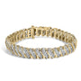 Pulsera de eslabones en S con diamantes de 3 ct. p.t. en oro amarillo de 10K, foto 1