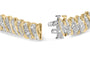 Pulsera de eslabones en S con diamantes de 3 ct. p.t. en oro amarillo de 10K, foto 2