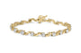 Pulsera de eslabones en S florales con diamantes de talla redonda de 1 ct. p.t. en oro amarillo de 10K, foto 1