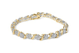 2 Ct. T.W. Round-Cut Diamond 'S' Cluster Bracelet in 10K Yellow Gold