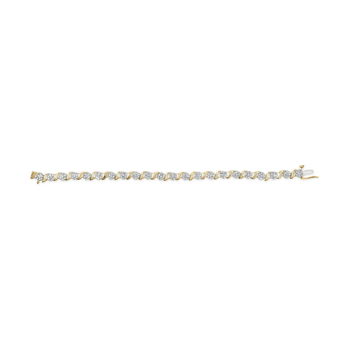 2 Ct. T.W. Round-Cut Diamond 'S' Cluster Bracelet in 10K Yellow Gold, photo 5