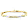 1 1/10 Ct. T.W. Princess and Baguette-Cut Diamond Alternating Stone Eternity Tennis Bracelet in 14K Yellow Gold, photo 1