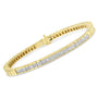 1 1/10 Ct. T.W. Princess and Baguette-Cut Diamond Alternating Stone Eternity Tennis Bracelet in 14K Yellow Gold, photo 4