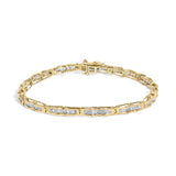 Pulsera de eslabones de engaste de canal con diamantes baguette de 2 ct. p.t. en oro amarillo de 10K