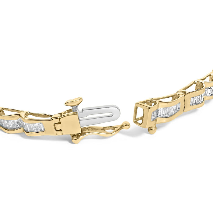 2 Ct. T.W. Baguette Diamond Channel-Set Link Bracelet in 10K Yellow Gold, photo 2