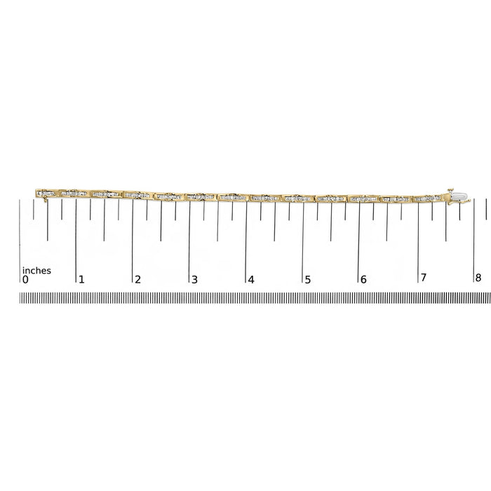 2 Ct. T.W. Baguette Diamond Channel-Set Link Bracelet in 10K Yellow Gold, photo 5
