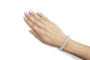 Pulsera de eslabones ovalados con bandas con diamantes de 5 ct. p.t. en oro amarillo de 10K, foto 3