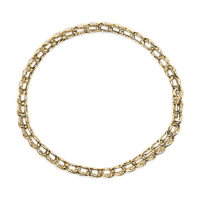Pulsera de eslabones en S con diamantes de 4 ct. p.t. en oro amarillo de 10K, foto 4