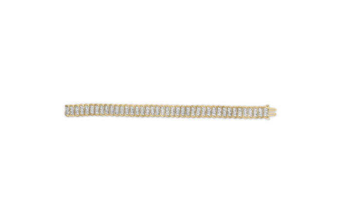 Pulsera de eslabones en S con diamantes de 4 ct. p.t. en oro amarillo de 10K, foto 5
