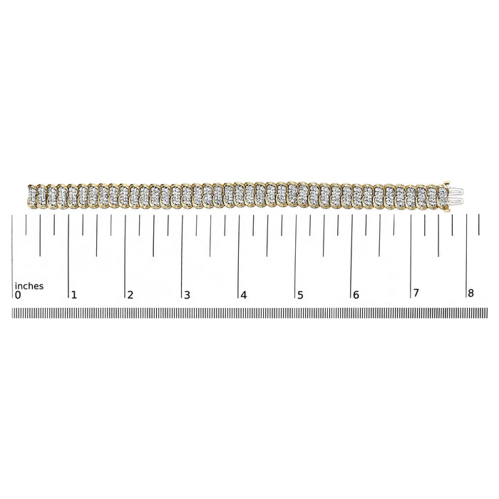 Pulsera de eslabones en S con diamantes de 4 ct. p.t. en oro amarillo de 10K, foto 6